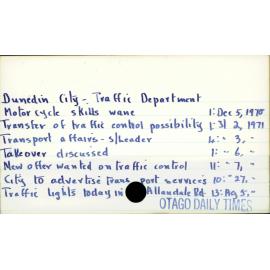 Dunedin City - Traffic Department 
