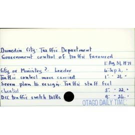 Dunedin City - Traffic Department 