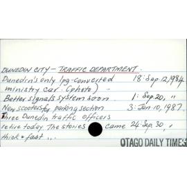 Dunedin City - Traffic Department