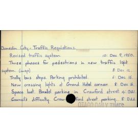Dunedin City - Traffic Regulations 