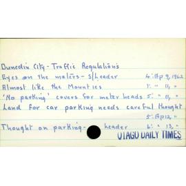 Dunedin City - Traffic Regulations