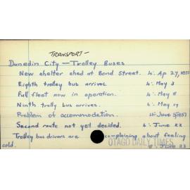 Dunedin City - TRANSPORT - Trolley Buses