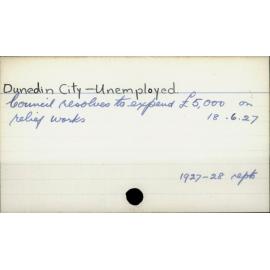 Dunedin City - Unemployed