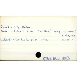 Dunedin City -Wakari