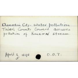 Dunedin City - Water Pollution