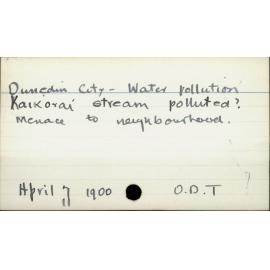 Dunedin City - Water Pollution