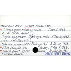 DUNEDIN CITY - WATER POLLUTION