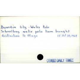 Dunedin City - Water Polo