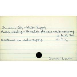 Dunedin City - Water Supply 