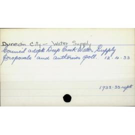 Dunedin City - Water Supply 