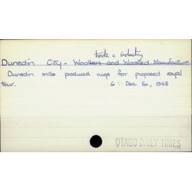 Dunedin City - Wool trade + industry