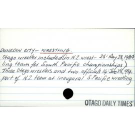 DUNEDIN CITY - WRESTLING.