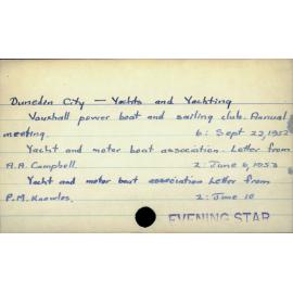 Dunedin City - Yachts and Yachting
