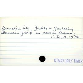 Dunedin City - Yachts and Yachting