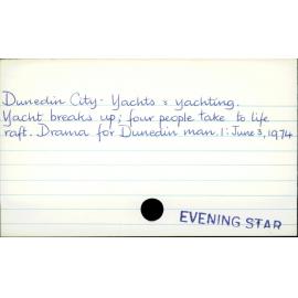 Dunedin City - Yachts and Yachting.