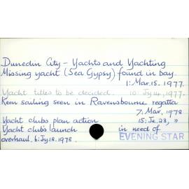 Dunedin City - Yachts and Yachting