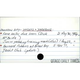 Dunedin City - Yachts and yachting 