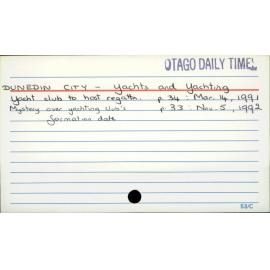 Dunedin City - Yachts and Yachting 