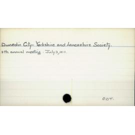 Dunedin City - Yorkshire and Lancashire Society