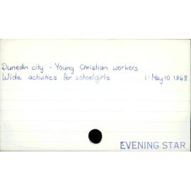 Dunedin City - Young Christian workers