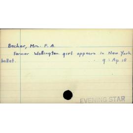 Becker, Mrs. F. A.