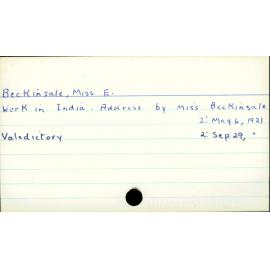 Beckinsale, E. (Miss)
