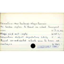 Education - New Zealand - Otago Province