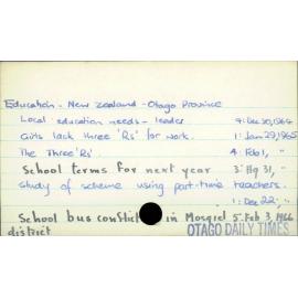 Education - New Zealand - Otago Province