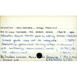 Education - New Zealand - Otago Province