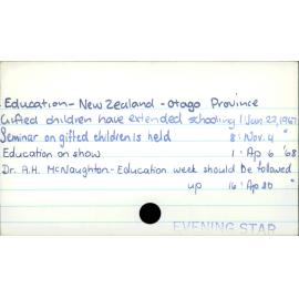 Education - New Zealand - Otago Province