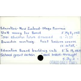 Education - New Zealand - Otago Province