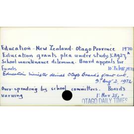 Education - New Zealand - Otago Province