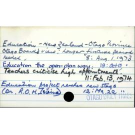 Education - New Zealand - Otago Province