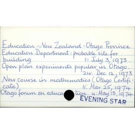 Education - New Zealand - Otago Province