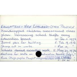 Education - New Zealand - Otago Province