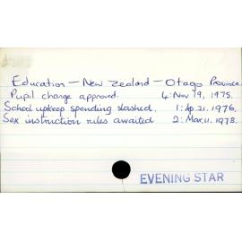Education - New Zealand - Otago Province