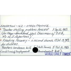 Education - New Zealand - Otago Province