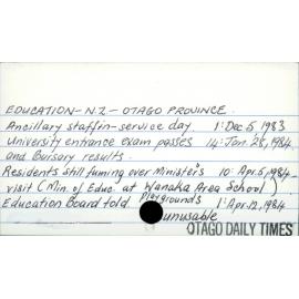 Education - New Zealand - Otago Province