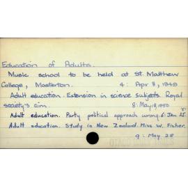 Education of Adults