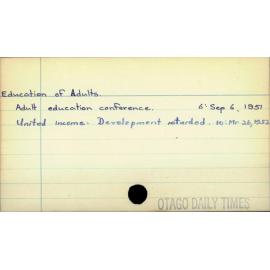 Education of Adults