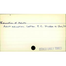 Education of Adults