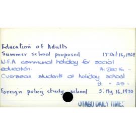 Education of Adults