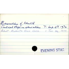Education of Adults