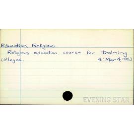 Education, Religious