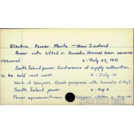 Electric Power Plants - New Zealand