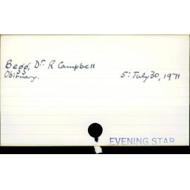 Begg, Dr R Campbell