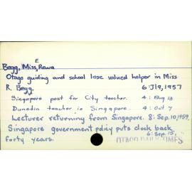 Begg, Miss E. Rewa