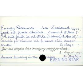 Energy Resources - New Zealand