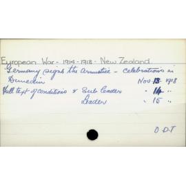 European War 1914-1918 - New Zealand