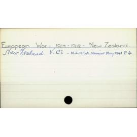 European War - 1914-1918 - New Zealand.
